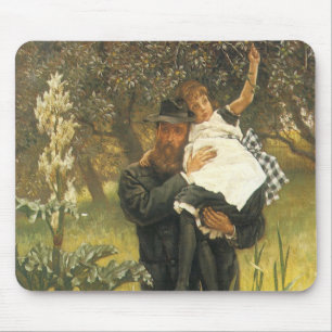 Witwer von Tissot, Vintage viktorianische Porträtk Mousepad