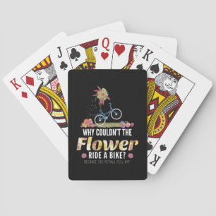Witz über eine Blume, die Fahrrad fährt - Pun für Spielkarten