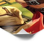 Witzbräune zu Cowgirls Karikatur Poster (Ecke)