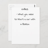 Witze aus Boston Postkarte (Vorne/Hinten)