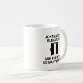 Witze über Aufzüge Kaffeetasse (VorderseiteRechts)