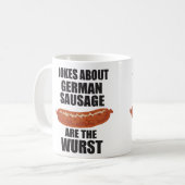 Witze über deutsche Wurst sind der Wurst Kaffeetasse (Vorderseite Links)