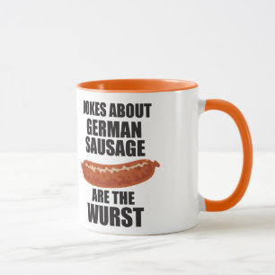 Witze über deutsche Wurst sind der Wurst Tasse
