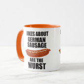 Witze über deutsche Wurst sind der Wurst Tasse (Vorderseite Links)