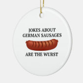 Witze über deutsche Würste sind der Wurst Keramikornament (Links)