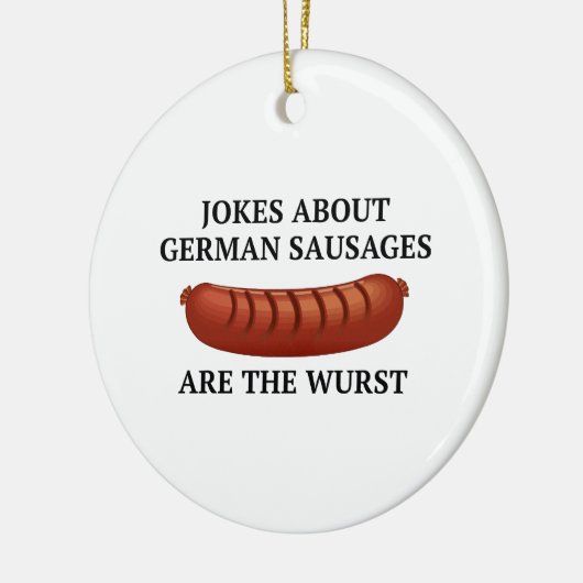 Witze über deutsche Würste sind der Wurst Keramikornament (Links)