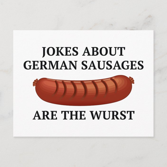 Witze über deutsche Würste sind der Wurst Postkarte Zazzle.de