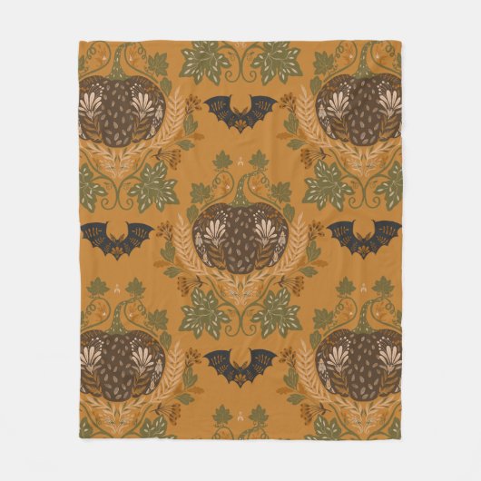 Witzen Vine Folklore Halloween Kürbismuster Fleecedecke (Vorderseite)
