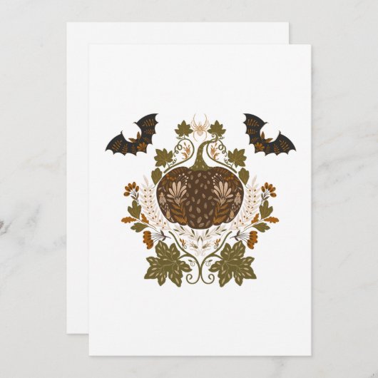 Witzen Vine Halloween Pumpkin Einladung (Vorne/Hinten)