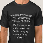 Witzend Nagged Relationship Spaß | Funny T-Shirt<br><div class="desc">Machen Sie sich bereit, die spielerische Seite der Beziehungen mit dem "Witzend Nagged" lustigen Beziehung Spaß T - Shirt zu nehmen. Dieser T - Shirt ist so konzipiert, dass er Lachen und Leichtigkeit in den Vordergrund stellt und somit für diejenigen, die lustige Witze und witzigen Spaß schätzen, eine ideale Wahl...</div>