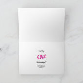 Witzig, 60. Geburtstag, rosa auf schwarz. Karte (Innenseite)