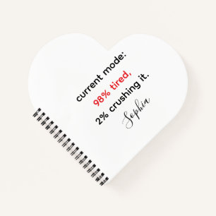 Witzig: "98% müde, 2% erpresst es notizblock