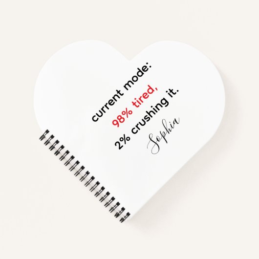 Witzig: "98% müde, 2% erpresst es notizblock (Vorderseite)