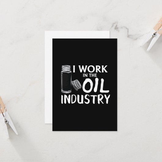 Witzig arbeite ich in der ätherischen Ölindustrie Karte (Vorderseite/Rückseite Beispiel)