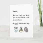 Witzig, Behalten, ich lebe besser Muttertag Karte (Vorderseite)