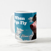 Witzig beim Fliegen von Schweinen Kaffeetasse (Vorderseite Links)