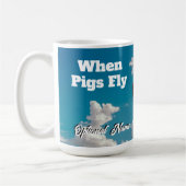 Witzig beim Fliegen von Schweinen Kaffeetasse (Links)