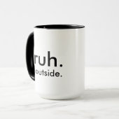Witzig "bruh. wir draußen." Minimalistischer Weißk Tasse (Vorderseite Links)