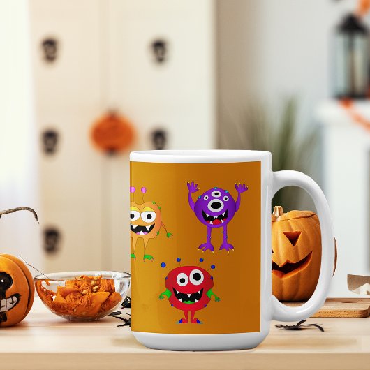 Witzig, bunt, Cartoon Monster Kaffeetasse