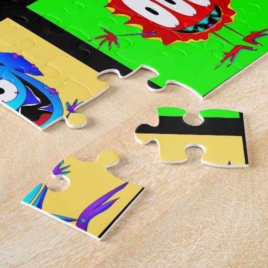Witzig, bunt, Cartoon Monster Puzzle (Seite)
