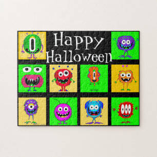 Witzig, bunt, Cartoon Monster Puzzle