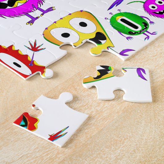 Witzig, bunt, Cartoon Monster Puzzle (Seite)