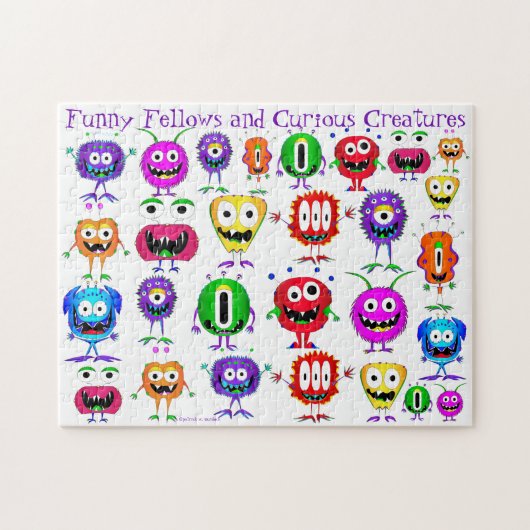 Witzig, bunt, Cartoon Monster Puzzle (Horizontal)