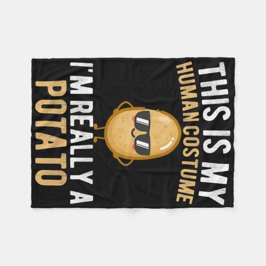 Witzig Das ist mein menschliches Kostüm, ich bin w Fleecedecke (Vorderseite (Horizontal))