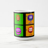 Witzig, farbenfroh, Cartoon Monster, Halloween Kaffeetasse (Mittel)