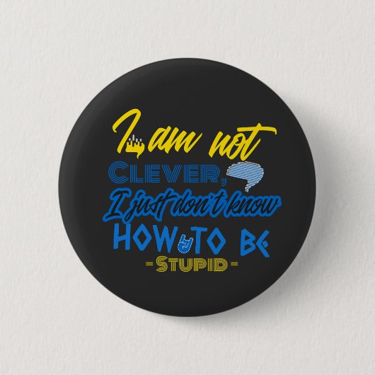 Witzig, Hirndesign Button (Vorderseite)