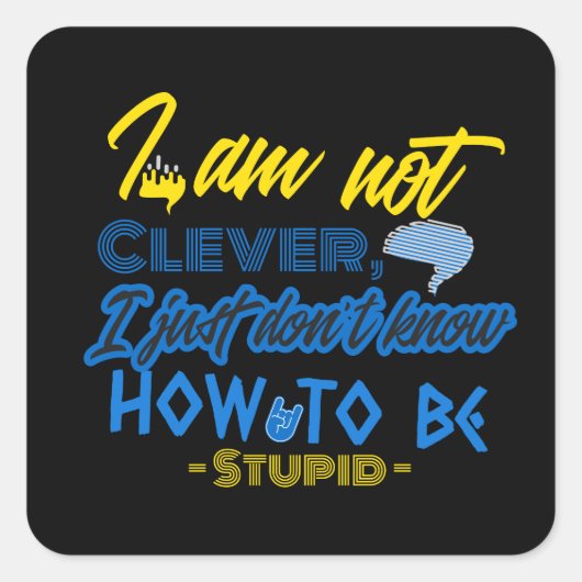 Witzig, Hirndesign Quadratischer Aufkleber (Vorderseite)