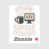 Witzig ich mache Kaffee in Code Aufkleber (Blatt)