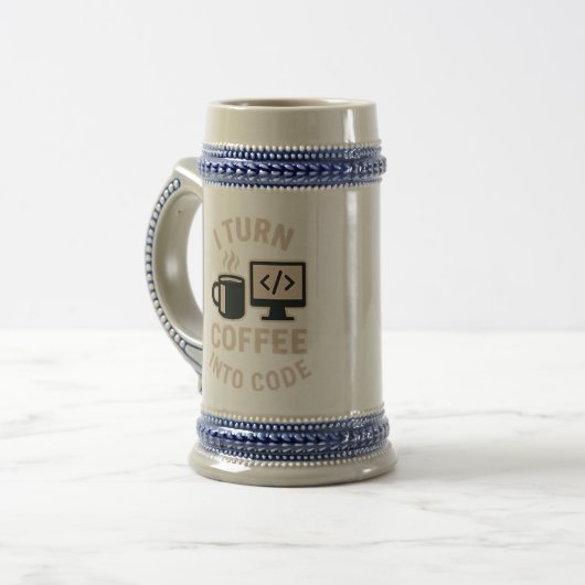 Witzig ich mache Kaffee in Code Bierglas (Vorderseite Links)