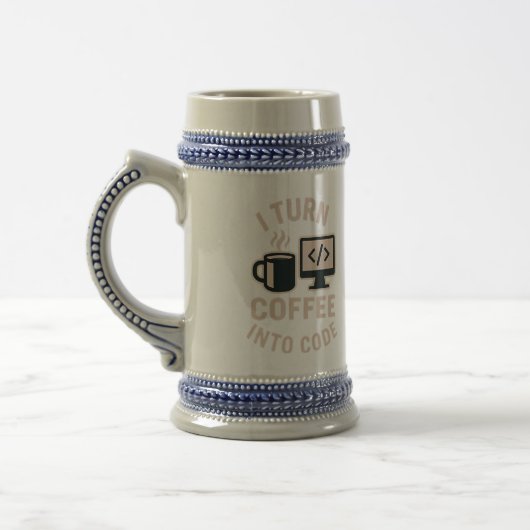 Witzig ich mache Kaffee in Code Bierglas (Links)