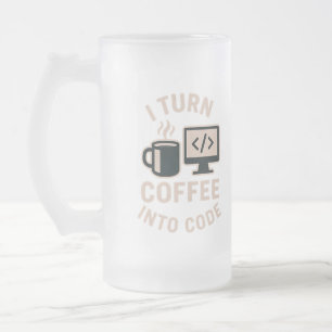 Witzig ich mache Kaffee in Code Mattglas Bierglas