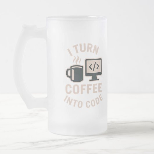 Witzig ich mache Kaffee in Code Mattglas Bierglas (Links)