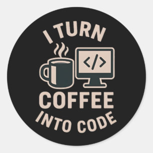 Witzig ich mache Kaffee in Code Runder Aufkleber