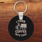 Witzig ich mache Kaffee in Code Schlüsselanhänger (Rückseite)