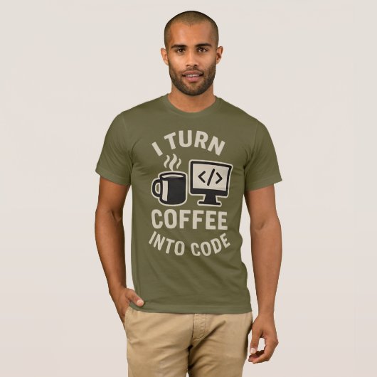 Witzig ich mache Kaffee in Code T-Shirt (Vorne ganz)