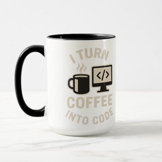 Witzig ich mache Kaffee in Code Tasse (Links)
