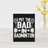Witzig ich setzte das Bad in - Badminton Karte (Gelbe Blume)