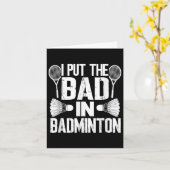 Witzig ich setzte das Bad in - Badminton Karte (Gelbe Blume)