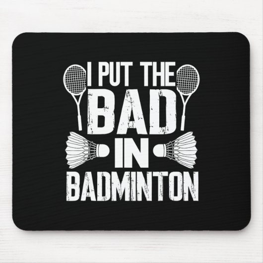 Witzig ich setzte das Bad in - Badminton Mousepad (Vorne)