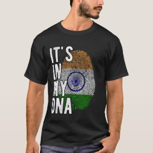 Witzig ist es in meiner DNA, Indien-Flagge Fingerp T-Shirt