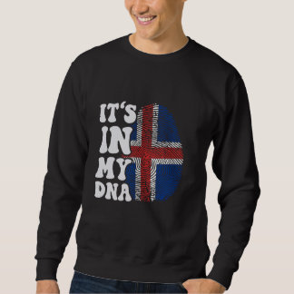 Witzig ist es in meiner DNA-Island-Flagge Fingerpr Sweatshirt