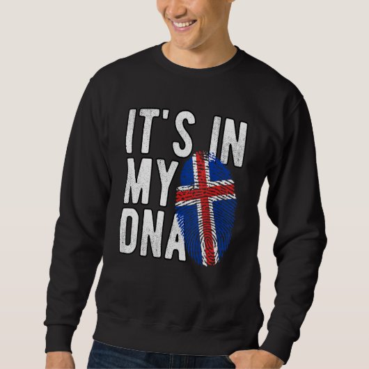 Witzig ist es in meiner DNA-Island-Flagge Fingerpr Sweatshirt (Vorderseite)