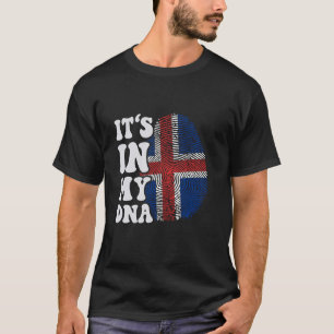 Witzig ist es in meiner DNA-Island-Flagge Fingerpr T-Shirt