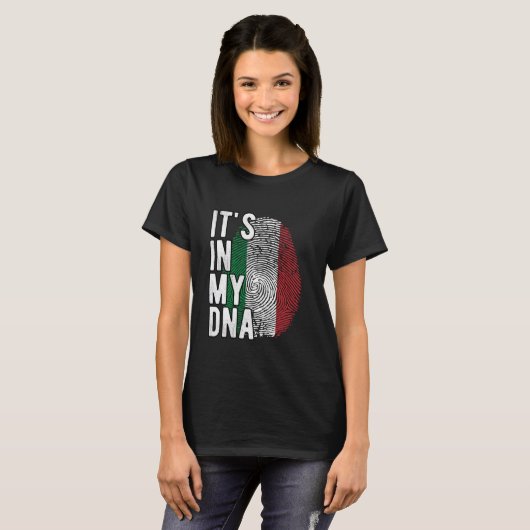 Witzig ist es in meiner DNA Italienische Flagge Fi T-Shirt (Vorne ganz)