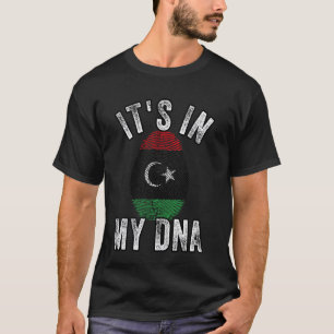 Witzig ist es in meiner DNA Libyen-Flagge Fingerpr T-Shirt