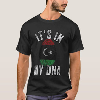 Witzig ist es in meiner DNA Libyen-Flagge Fingerpr T-Shirt